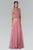 Elizabeth K - GL2065 Embellished Jewel Neck A-Line Gown Special Occasion Dress XS / D/Rose