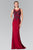 Elizabeth K - GL2238 Bead Embellished Jewel Neck Gown Special Occasion Dress XS / Burgundy