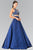 Elizabeth K - GL2250 Two-Piece Sequined Long Gown Special Occasion Dress XS / Navy