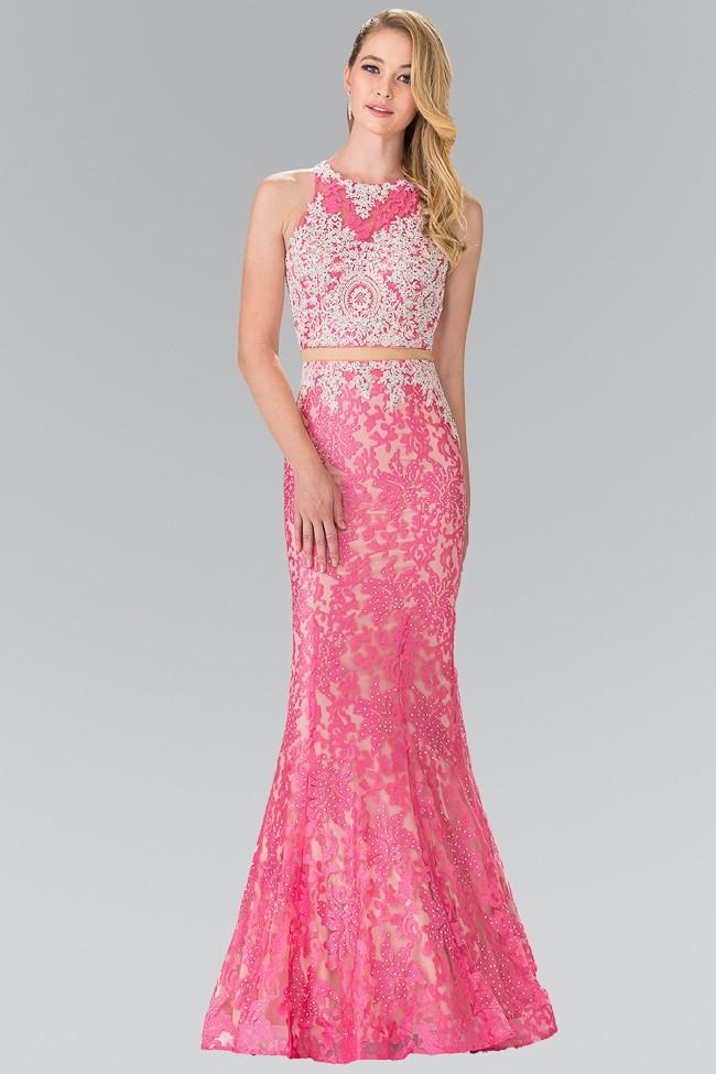 Elizabeth K - GL2271 Two-Piece Lace Long Dress Couture Candy Elizabeth K - GL2271 Two-Piece Lace Long Dress Couture Candy