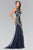 Elizabeth K - GL2289 Sequined Mermaid Gown Special Occasion Dress XS / Navy
