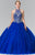 Elizabeth K - GL2308 Beaded Halter Neck Tulle Ballgown Special Occasion Dress XS / Royal Blue