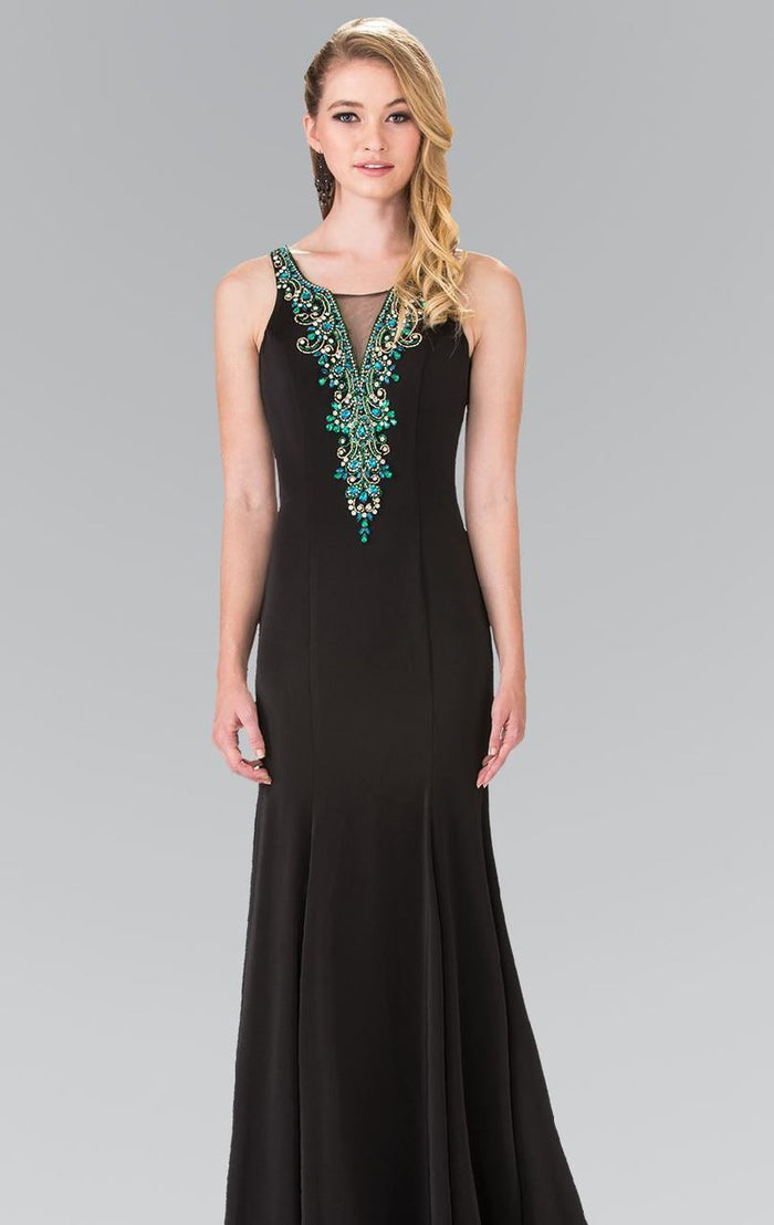 Elizabeth K - GL2310 Sleeveless Scoop Long Dress Special Occasion Dress XS / Black