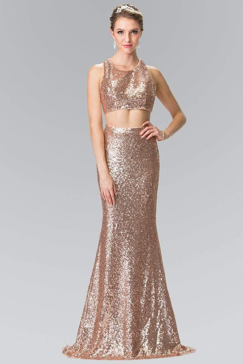Mock Two-Piece Sequined Sheath Gown GL2333 main image 1