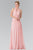 Elizabeth K - GL2362 Long Chiffon Halter Dress Special Occasion Dress XS / Blush