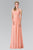 Elizabeth K - GL2366 Ruched Sweetheart Bodice Long Chiffon Gown Special Occasion Dress XS / Coral