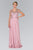 Elizabeth K - GL2405 Beaded V-neck Sheath Dress Special Occasion Dress XS / D/Rose