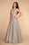 Elizabeth K - GL2526 Cap Sleeve Jewel Adorned Bodice A-Line Gown Prom Dresses XS / Silver