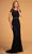 Elizabeth K - GL2612 Embellished Jewel Sheath Dress Evening Dresses XS / Navy