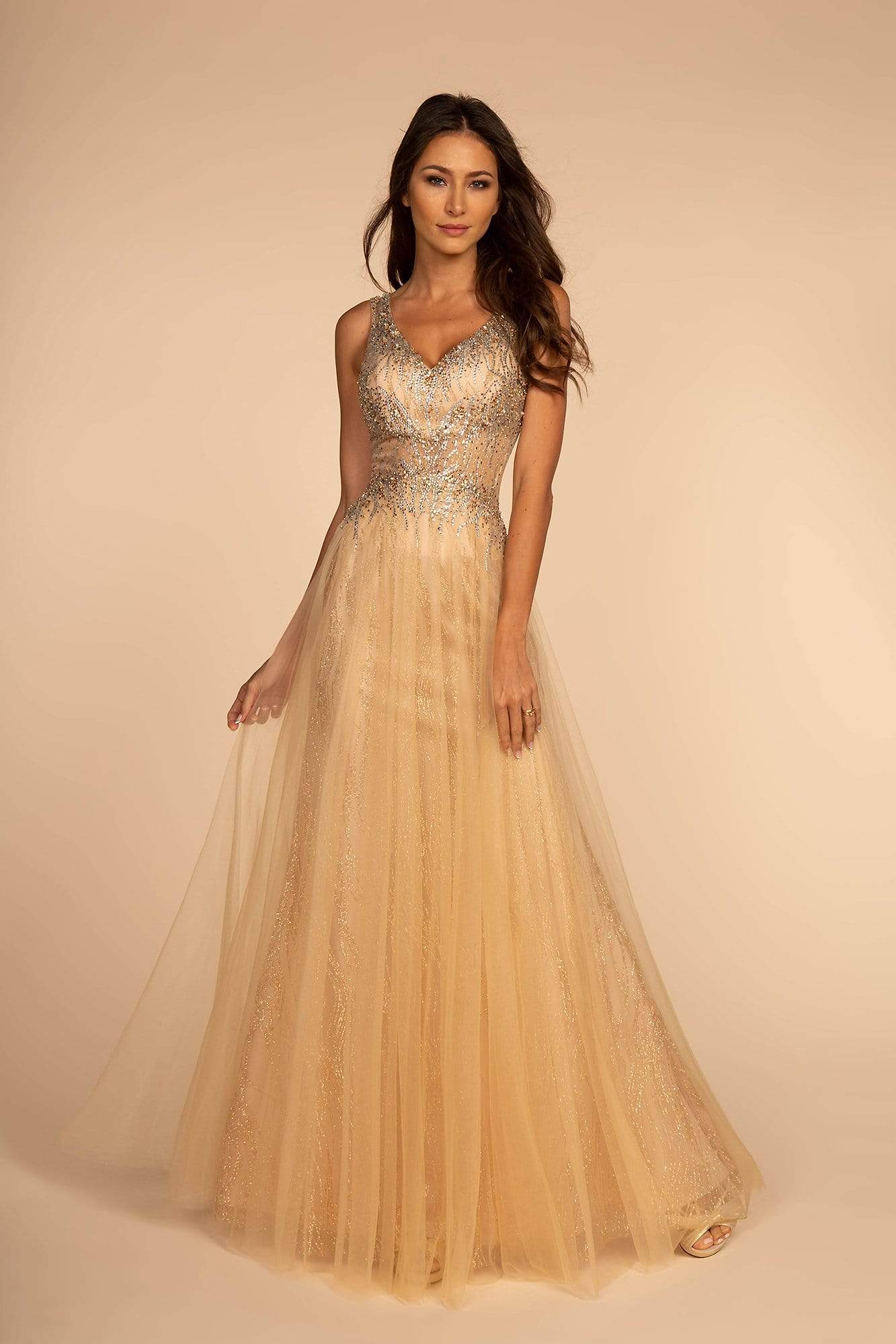 Elizabeth K GL2618 Prom Dress - Champagne | NewYorkDress Elizabeth K GL2618 Prom Dress - Champagne | NewYorkDress