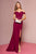 Elizabeth K - GL2665 Surplice Off Shoulder High Slit Gown Special Occasion Dress XS / Wine