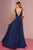 Elizabeth K - GL2687 Deep V-neck Pleated A-line Dress Evening Dresses