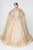 Elizabeth K - GL2801 Strapless Embellished Ballgown With Cloak Quinceanera Dresses XS / Champagne