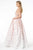 Elizabeth K - GL2897 Plunging Jeweled Waist Jacquard Gown Prom Dresses
