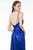 Elizabeth K - GL2927 Pleated V-Neck A-Line Gown With Slit And Train Prom Dresses