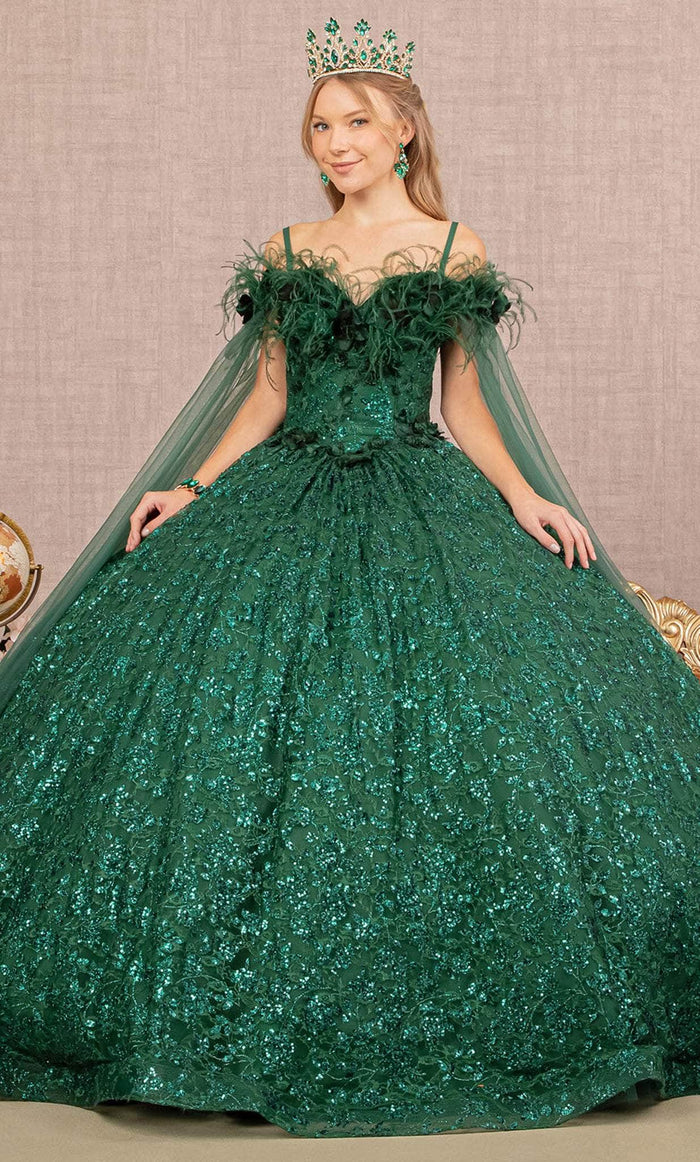 Elizabeth K GL3169 - Cold Shoulder Quinceanera Gown Special Occasion Dress XS / Green