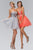 Elizabeth K - GS1051 Strapless Mini Dress with Satin Belt Accent Bridesmaid Dresses XS / Coral