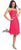 Elizabeth K - GS1080 Floral Accented Straight Neck Chiffon Dress Bridesmaid Dresses XS / Fuchsia