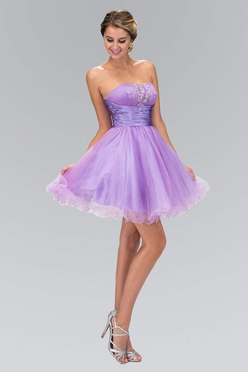 short strapless empire waist dress Strapless Short Homecoming Dress with Empire Waist Hot Pink / 2