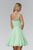 Elizabeth K - GS2020 Beaded Asymmetric Neck Chiffon Dress Special Occasion Dress XS / Mint