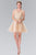 Elizabeth K - GS2375 Lace Illusion A-Line Tulle Short Dress Bridesmaid Dresses XS / Champagne
