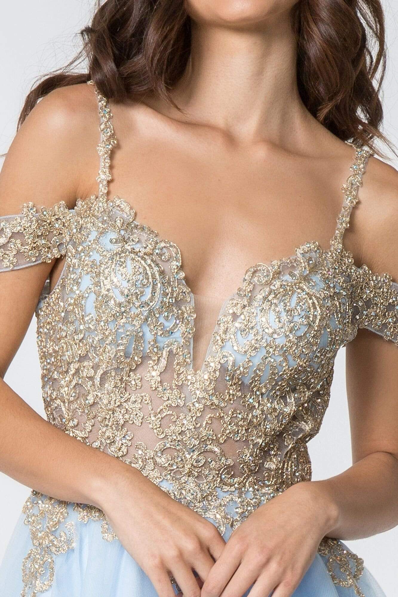 gilt cocktail dresses Terani Couture 251C4167 - Knee Length Lava Jacquard Sheath Dress