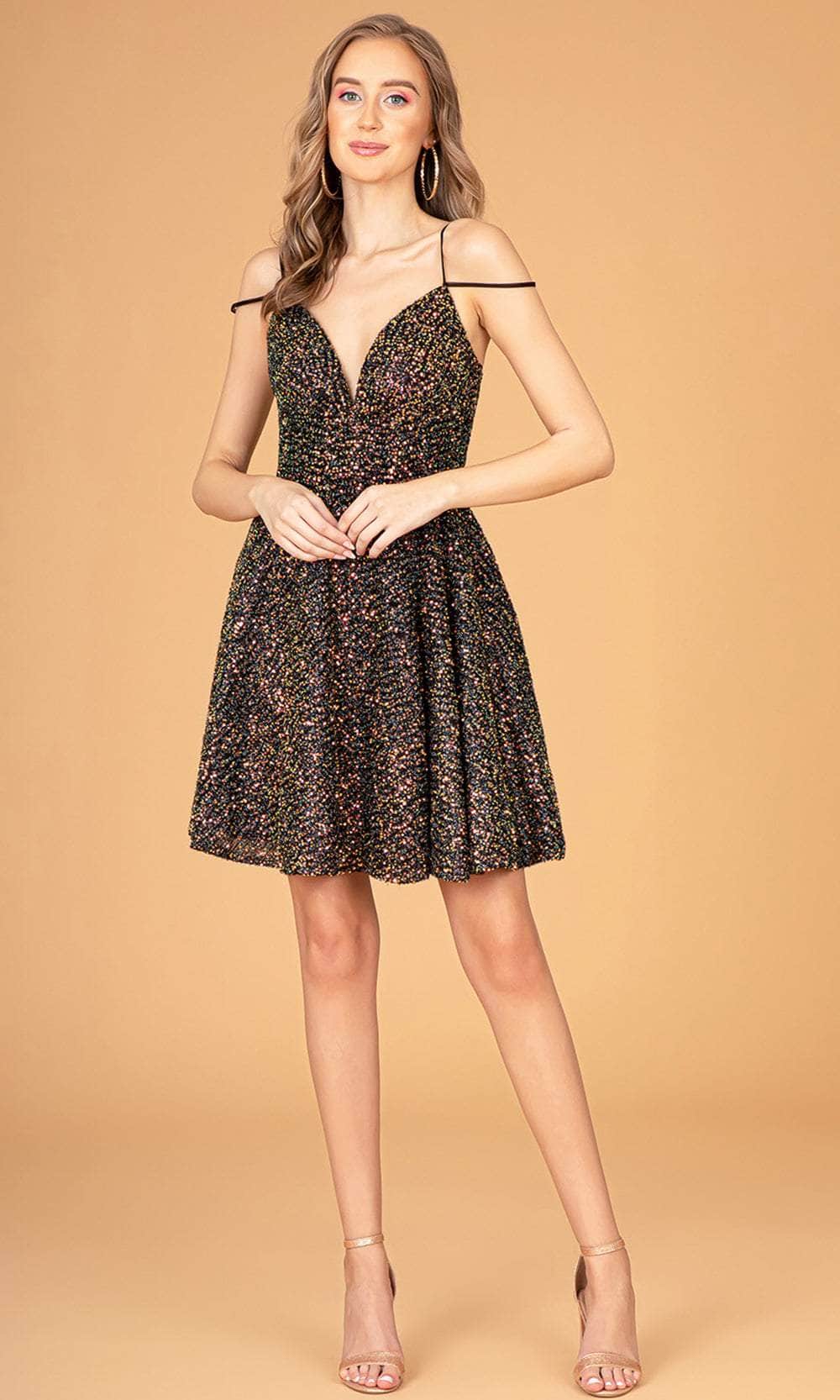 Elizabeth K GS3097 Short Sequin Dress - Formal Dress Shops L / Black/Gold Elizabeth K GS3097 Short Sequin Dress - Formal Dress Shops L / Black/Gold