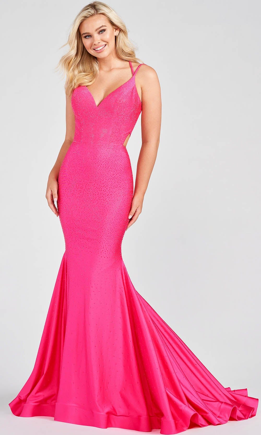 ellie wilde pink dress Ellie Wilde 37093 Lace Applique Long Formal Floral Corset Prom Dress