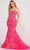 Ellie Wilde EW34023 - Scoop Sequined Floral Trumpet Gown Evening Dresses 00 / Hot Pink