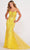 Ellie Wilde EW34023 - Scoop Sequined Floral Trumpet Gown Evening Dresses 00 / Neon Yellow