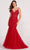 Ellie Wilde EW34033 - Beaded Lace Mermaid Evening Gown Evening Dresses 00 / Ruby