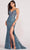 Ellie Wilde EW34058 - Glittered Sheath Dress with Detachable Overskirt Prom Dresses