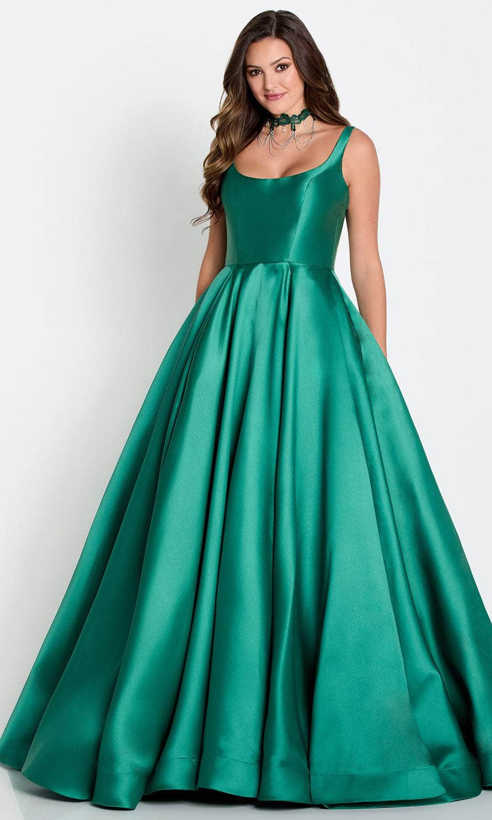 Ellie Wilde EW34130 - Scoop Neck Satin Prom Dress Ellie Wilde EW34130 - Scoop Neck Satin Prom Dress