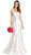 Embellished V-neck Mermaid Evening Dress Evening Dresses XXS / White