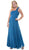 Eureka Fashion - 1701 One Shoulder Rosette Strap Empire Waist Gown Special Occasion Dress