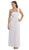 Eureka Fashion - 1701 One Shoulder Rosette Strap Empire Waist Gown Special Occasion Dress XS / Ivory