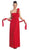 Eureka Fashion - 1701 One Shoulder Rosette Strap Empire Waist Gown Special Occasion Dress XS / Red