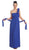 Eureka Fashion - 1701 One Shoulder Rosette Strap Empire Waist Gown Special Occasion Dress XS / Royal