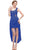 Eureka Fashion - 1921 Lace Mini Dress with High Low Chiffon Overskirt Special Occasion Dress XS / Royal