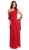 Eureka Fashion - 2005 Ruffled Shoulder Accent Asymmetrical A-Line Gown Bridesmaid Dresses XS / Red