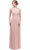 Eureka Fashion - 2027 Pearl Embroidered Neckline Chiffon A-Line Gown Bridesmaid Dresses XS / Dusty/Pink