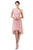 Eureka Fashion - 2037 Pearl Embellished High Low A-line Dress Bridesmaid Dresses XS / Dusty Pink