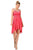 Eureka Fashion - 2037 Pearl Embellished High Low A-line Dress Bridesmaid Dresses XS / Red