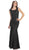 Eureka Fashion - 2050 Lace and Satin Sequin Mermaid Gown Special Occasion Dress XS / Black/Gold