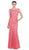 Eureka Fashion - 2050 Lace and Satin Sequin Mermaid Gown Special Occasion Dress XS / Coral/Ivory