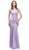Eureka Fashion - 2050 Lace and Satin Sequin Mermaid Gown Special Occasion Dress XS / Lilac/Ivory