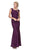 Eureka Fashion - 2072 Sleeveless Lace Sequins Mermaid Gown Special Occasion Dress XS / Plum