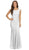 Eureka Fashion - 2072 Sleeveless Lace Sequins Mermaid Gown Special Occasion Dress XS / White