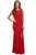 Eureka Fashion - 2073 Lace Jewel Neck Jersey Trumpet Dress Evening Dresses XS / Red