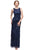Eureka Fashion - 3905 Lace Jewel Neck Sheath Dress Mother of the Bride Dresses XS / Navy